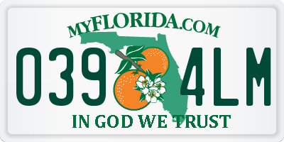FL license plate 0394LM