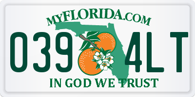FL license plate 0394LT