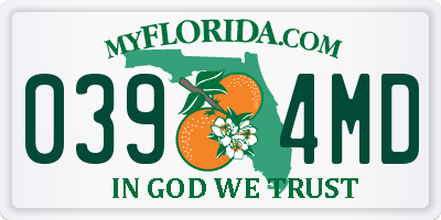 FL license plate 0394MD
