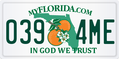 FL license plate 0394ME