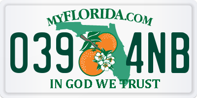 FL license plate 0394NB