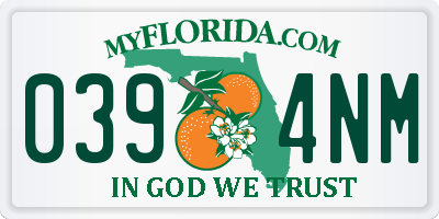 FL license plate 0394NM