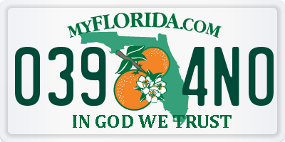 FL license plate 0394NO