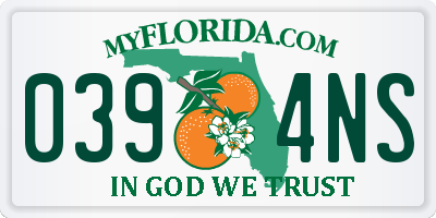 FL license plate 0394NS