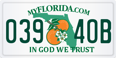 FL license plate 0394OB