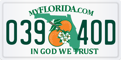 FL license plate 0394OD