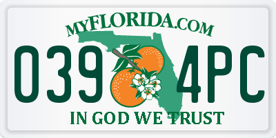 FL license plate 0394PC