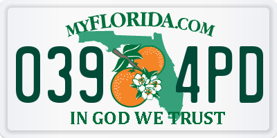 FL license plate 0394PD
