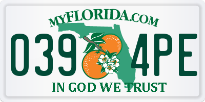 FL license plate 0394PE