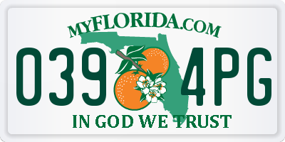 FL license plate 0394PG