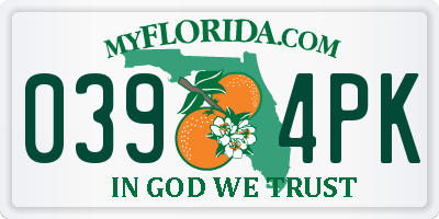 FL license plate 0394PK