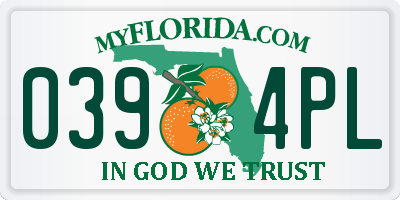 FL license plate 0394PL
