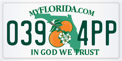 FL license plate 0394PP