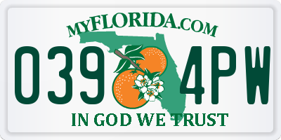 FL license plate 0394PW