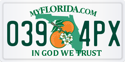 FL license plate 0394PX