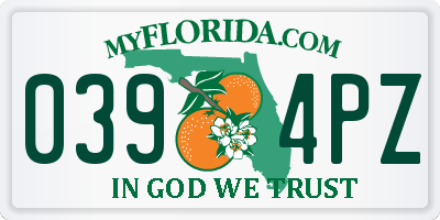 FL license plate 0394PZ