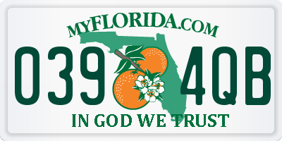 FL license plate 0394QB
