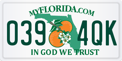 FL license plate 0394QK