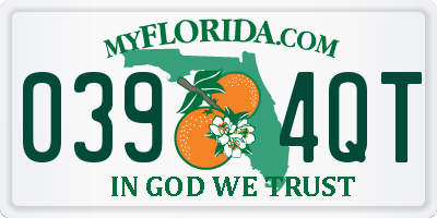 FL license plate 0394QT