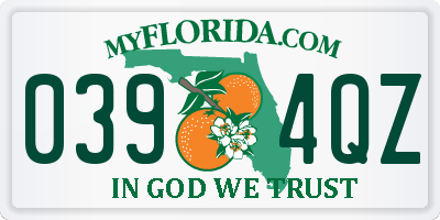FL license plate 0394QZ