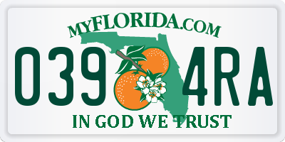 FL license plate 0394RA