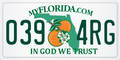 FL license plate 0394RG
