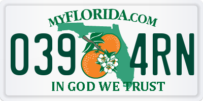 FL license plate 0394RN