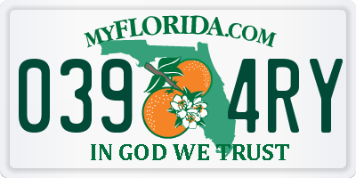 FL license plate 0394RY