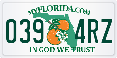 FL license plate 0394RZ