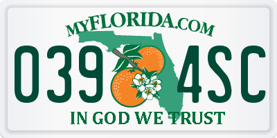 FL license plate 0394SC