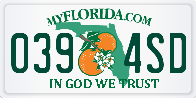 FL license plate 0394SD