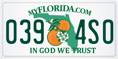 FL license plate 0394SO