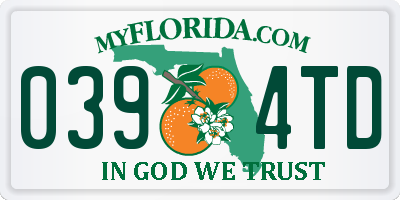 FL license plate 0394TD
