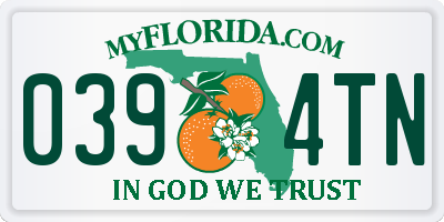 FL license plate 0394TN