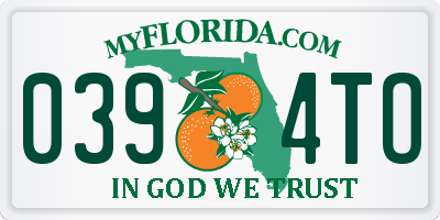 FL license plate 0394TO