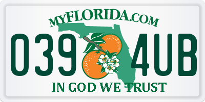 FL license plate 0394UB