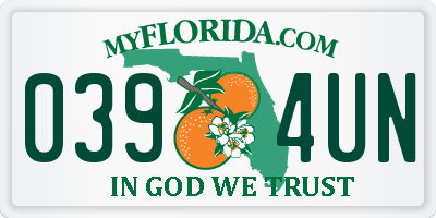 FL license plate 0394UN