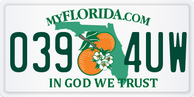 FL license plate 0394UW