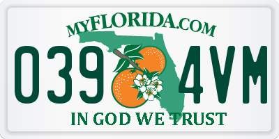 FL license plate 0394VM