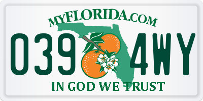FL license plate 0394WY