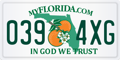 FL license plate 0394XG