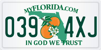 FL license plate 0394XJ