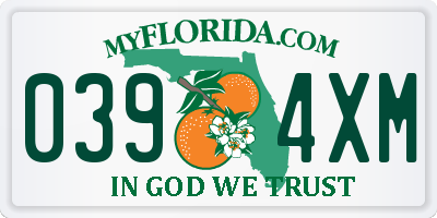 FL license plate 0394XM