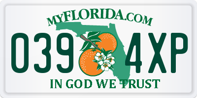 FL license plate 0394XP