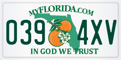 FL license plate 0394XV