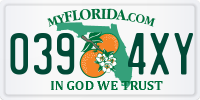 FL license plate 0394XY