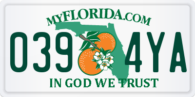 FL license plate 0394YA