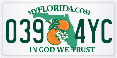 FL license plate 0394YC
