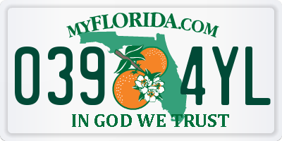 FL license plate 0394YL