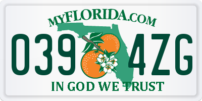 FL license plate 0394ZG